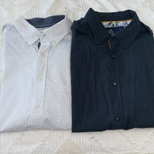 Set of two blue short sleeve button-down shirt for men